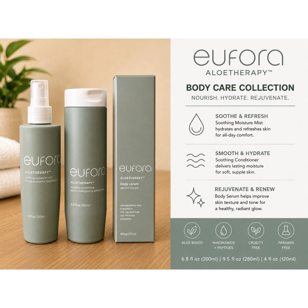 Eufora Aloetherapy Body Care Set Mist Conditioner Serum Hydrating Trio